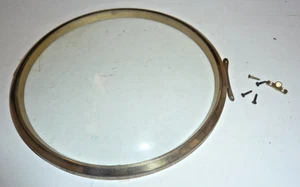 Vintage 1950's Smiths hinged glazed gold colour mantel clock bezel with 6" glass - Picture 1 of 2