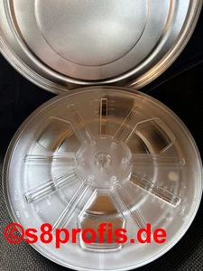 240m Filmspulen transparent – Leerspulen für Super 8 Film inkl. Dose - Bild 1 von 3