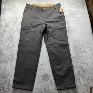 Duluth Trading Pants Mens 40x34 Charcoal Fire Hose Fleece-Lined Relaxed Cargo - Picture 1 of 11