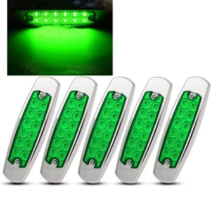 Luces de señalización laterales 12/24 V -12 LED verdes para remolque de camioneta Peterbilt - Imagen 1 de 5