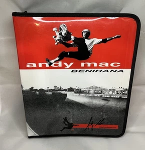 Vtg Andy Mac MacDonald Benihana Skateboard 3 Ring Zipper Binder Skateboarding - Foto 1 di 17