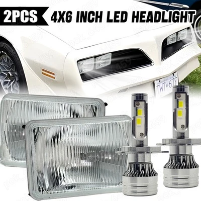 2x Ajuste Para Pontiac Firebird 1991-1997 Trans Sport 4x6" Faróis de LED Feixe Hi/Lo - Imagem 1 de 4
