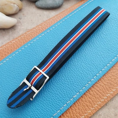 Полосатый классический винтажный ремешок для часов 1960-х годов с одним проходом 5/8 дюйма Perlon 1 шт. неиспользованный - Изображение 1 из 4