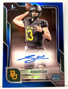 Sawyer Robertson 2025 Bowman U Chrome 1st Prospect Auto Blue /150 Baylor BCA-SR - Picture 1 of 2