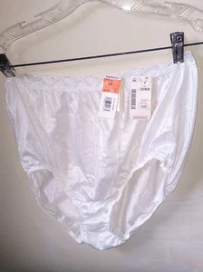 VTG WARNERS NEW SHINE ON #55125 SILKY NYLON PANTY BRIEF GRANNY SISSY LACE sz 10 - Picture 1 of 4