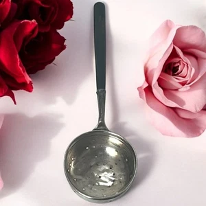 Colador de té vintage de plata de ley con mango negro elegante y funcional - Imagen 1 de 7
