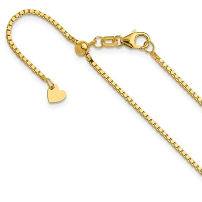 14k Yellow Gold Adjustable 1.2mm Box Chain Necklace - Image 1 of 4