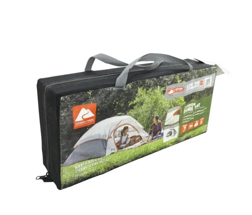 Ozark Trail 3-Person Camping Dome Tent- Outdoor Equipment- - Image 1 of 4