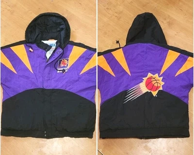 Vtg 90s Phoenix Suns Shark Tooth Puffer Jacket Apex Mens M Western Conference  - Image 1 of 4