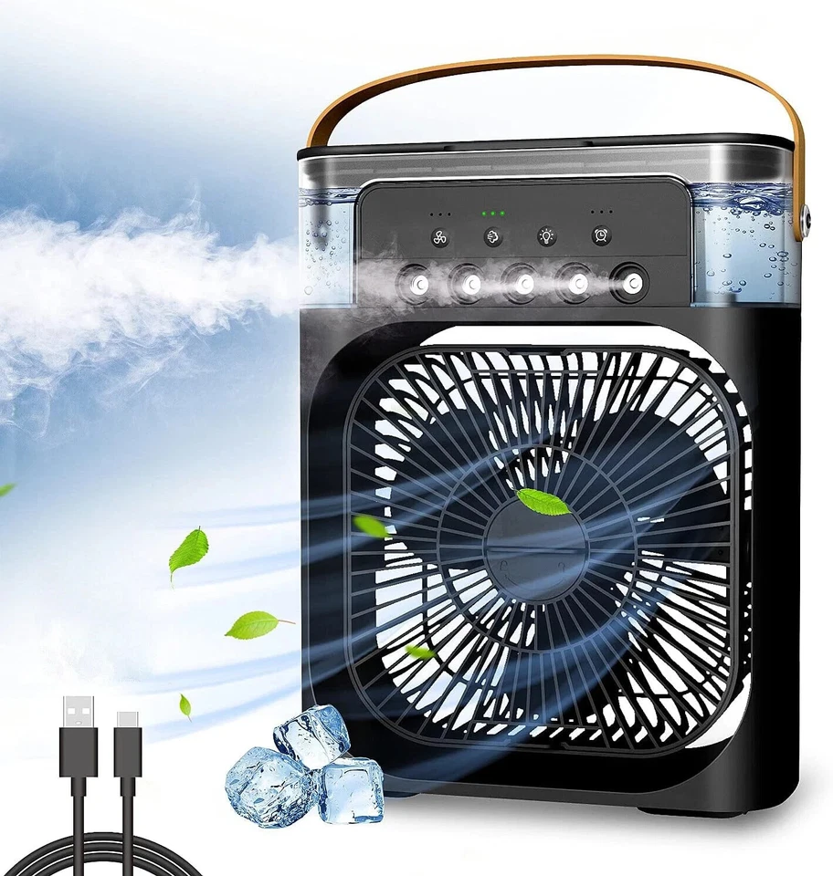 3 in 1 Fan Air Conditioner Water Air Cooler LED Lights Air Cooling Fan - RANDOM - Image 1 of 1