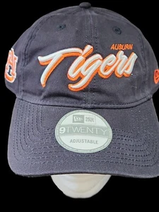 Auburn Cap TIGERS SCRIPT RAISED EMBROID-AU Interlock Side Hit- Navy Cap-NEW ERA - Picture 1 of 5