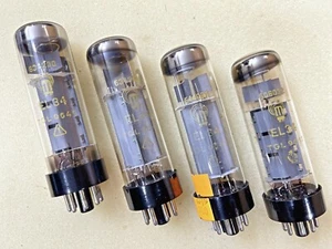 RFT EL34 6CA7 Thin Base O getter, tested NOS Matched Quad - Bild 1 von 7