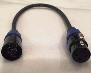 Blizzard DMX-5PIN-MALE-TURN 1' "Cool Cable" 3 PIN FEMALE TO 5 PIN MALE - Picture 1 of 4