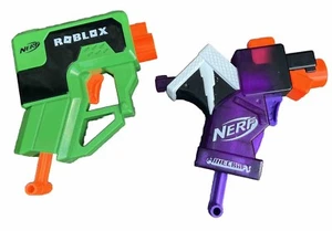 Nerf Gun Lot x2 MicroShots Mini ~ Roblox & Minecraft Bundle (Preowned) FREE S&H! - Picture 1 of 15