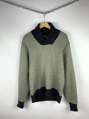 Suéter RRL Ralph Lauren Doble RL Para Hombre Talla S Gris Chal Cuello Raro Lujo Foto 1 de 4