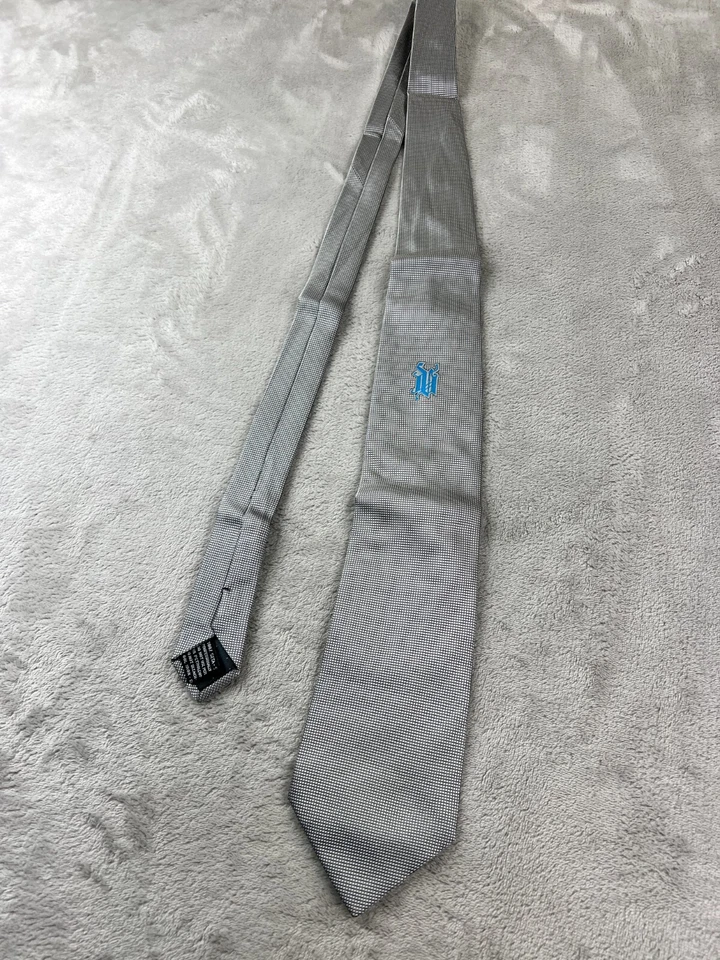 Corbata de colección GIANNI VERSACE gris estampada de lujo para hombre 100 % seda hecha en Italia Foto 1 de 4