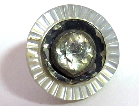 Small 18th Century Pearl Shell Button - Paste OME Cover