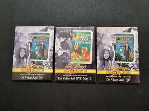 3 Walt Disney's The Fox and The Hound Mary Poppins Gold Collection Promo Buttons - Picture 1 of 5