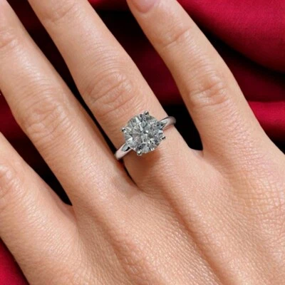 3.00 Ct Round Cut Lab Created Diamond IGI Certified Wedding Ring 14k White Gold - Image 1 of 4