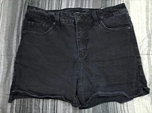 Seven7 Weekend Women's Sz 10 Black Denim jeans Shorts 32x3 Stretch - Picture 1 of 6