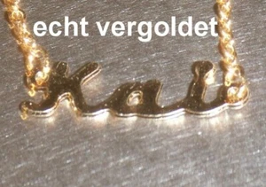EDLE HALSKETTE KAI KETTE ECHT VERGOLDET NAMEN NAMENSCOLLIER NAMENSKETTE NEU - Picture 1 of 1