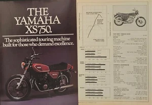 1977 Yamaha XS750 & Specs Motorcycle Print Ad - Picture 1 of 1