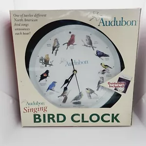 Singing Bird Wall Clock National Audubon Society Wood Grain Quartz Tested Works - Picture 1 of 12