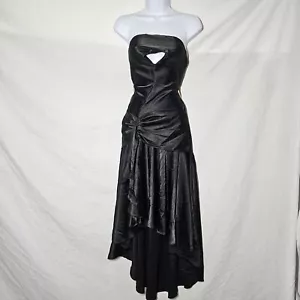 Vintage y2k black asymmetrical formal party prom dress  - Picture 1 of 5