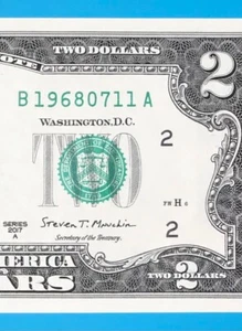 1968 July 11 : B 19680711 A BIRTHDAY Note $2 Two Dollar Bill *Uncirculated* - Picture 1 of 3