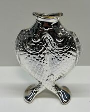 christofle Silver plate fish vase -french bud heavy 5.5”