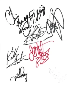 Full Devil Jacket band REAL hand SIGNED 8.5x11" Paper COA Autographed - Picture 1 of 2