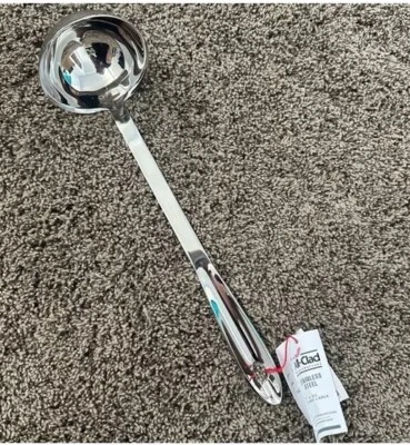 All-Clad T104 18/10 Stainless Steel 6-oz Round Ladle, 14.5", Silver, NEW W/ TAGS - Image 1 of 2