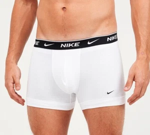 MENS NIKE DRI FIT EVERYDAY COTTON STRETCH BOXER TRUNKS 3 PACK BLACK GREY WHITE - Picture 1 of 3