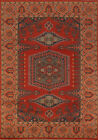 Rust Color Artisan Viss Indian Wool Rug Hand-Knotted Craftsmanship 6X9 Ft