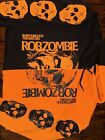 Rob Zombie Burn Through The Witches Split Crop Girls Hoodie/ Orange/Black Small