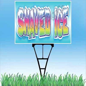 18"x24" SHAVED ICE Outdoor Yard Sign & Stake Sidewalk Lawn Snow Cones Hawaiian - Picture 1 of 2
