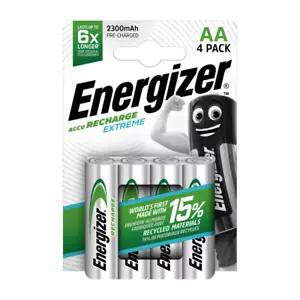 4 x Energizer Rechargeable AA batteries Accu Recharge Extreme NiMH 2300mAh HR6 - Picture 1 of 9