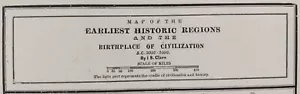 Vintage 1900 BIRTHPLACE OF EARLY CIVILIZATION Map 11"x14" Old Antique Original - Picture 1 of 5