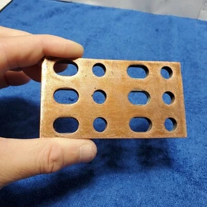 KUPFER Boden Sammelschiene 2x4" Stück 3/8 Bolzen für 1 & 2-Loch Ösen 0,75-1" SP GEBRAUCHT - Bild 1 von 7