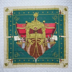 Vintage HERMES Paris La Reale by Hugo Grygkar Silk Scarf Scarves 34.5"X33.5" O12 - Picture 1 of 23