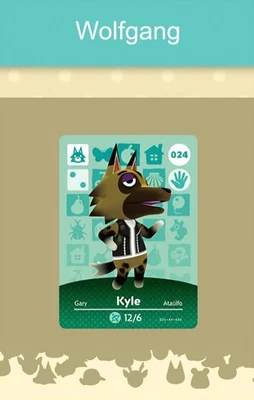 MARKENLOS Animal Crossing Amiibo Nfc Karte weiß #024 Wolfgang / Kyle