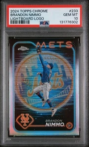 2024 Topps cromo Brandon Nimmo #233 tablero de luz logotipo refractor PSA 10 - Imagen 1 de 2
