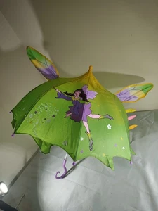 Kid-orable Umbrella Child's Size Green with Fairy and Fairy Ear's - Picture 1 of 12