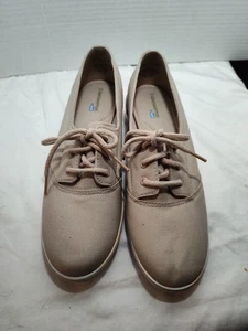 Grasshopper By Keds Sneakers Walking Shoes Womens Size 8.5 M Beige Canvas LaceUp - Picture 1 of 12