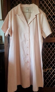 NWOT Drapers&Damons Salmon Coral Orangesicle Classic Pinstripe Button Dress 2X - Picture 1 of 8