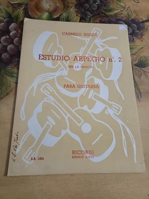 Guitarra Clásica Carmelo Rizzuti Estudio Arpegio #2 Partituras Extremadamente Raras Foto 1 de 2