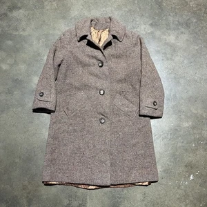 Abrigo Largo Vintage Años 60 VIP Marrón Tweed Lana Años 60 Verdadero Vintage - Imagen 1 de 4