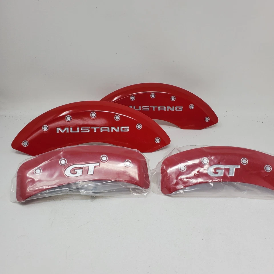 MGP 10095SMPYRD Gloss Red Caliper Covers for 99-04 Ford Mustang GT logo - Image 1 of 3