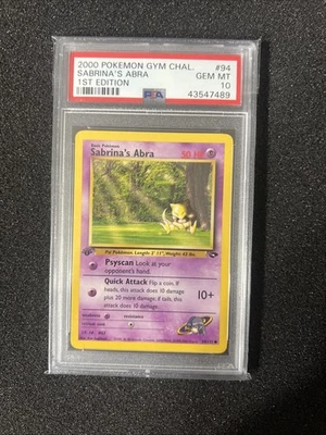 Pokemon PSA 10 1st Edition Gym Challenge Sabrina’s Abra - Image 1 of 2
