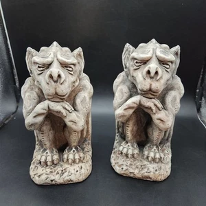 T. Scott 1996 Gargoyle Bookends Plaster Vintage - Picture 1 of 24